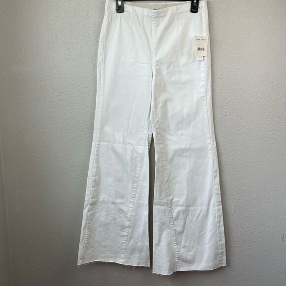NWT We The Free White Flared Pants Sizes 27 or 28 - Picture 1 of 7